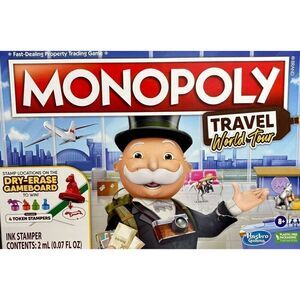 Monopoly Travel World Tour Board Game for Families and Kids Ages 8+